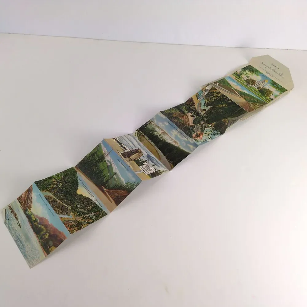 Victory Highway US 40 1930s Fold-Out Linen Postcards‎ Transcontinental Mountains